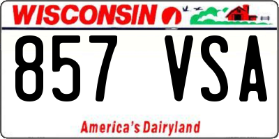 WI license plate 857VSA