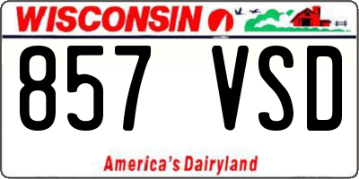 WI license plate 857VSD