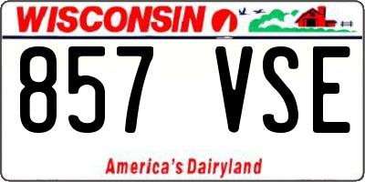 WI license plate 857VSE