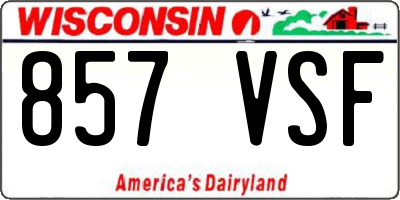 WI license plate 857VSF