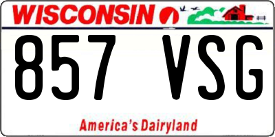 WI license plate 857VSG