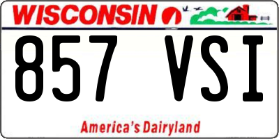 WI license plate 857VSI