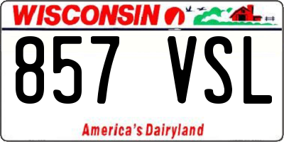 WI license plate 857VSL