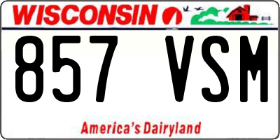 WI license plate 857VSM