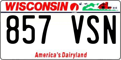 WI license plate 857VSN