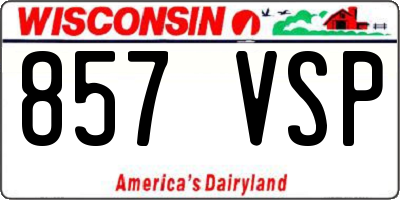 WI license plate 857VSP