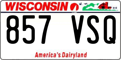 WI license plate 857VSQ