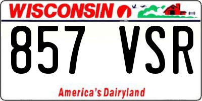 WI license plate 857VSR