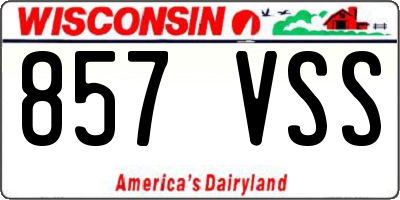 WI license plate 857VSS
