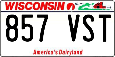 WI license plate 857VST