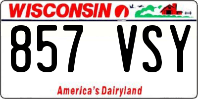 WI license plate 857VSY