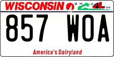 WI license plate 857WOA
