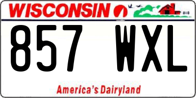 WI license plate 857WXL