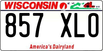 WI license plate 857XLO