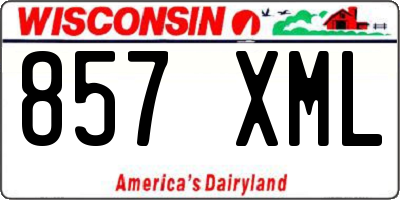 WI license plate 857XML