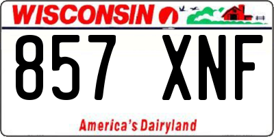 WI license plate 857XNF