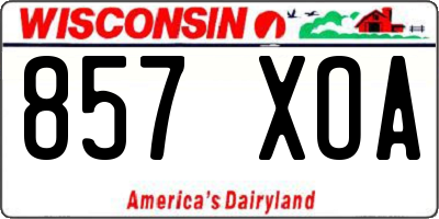 WI license plate 857XOA