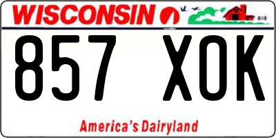WI license plate 857XOK