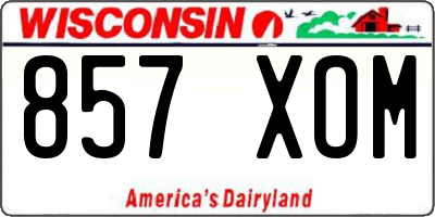 WI license plate 857XOM