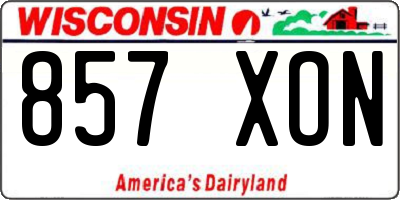 WI license plate 857XON