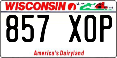 WI license plate 857XOP