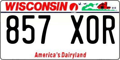 WI license plate 857XOR