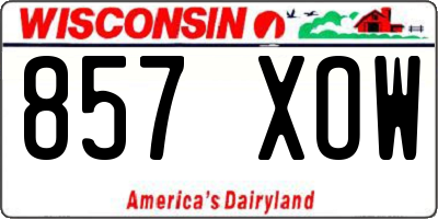 WI license plate 857XOW