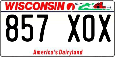 WI license plate 857XOX