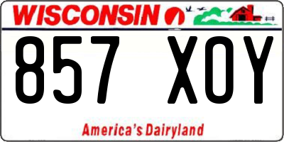WI license plate 857XOY
