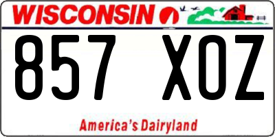 WI license plate 857XOZ