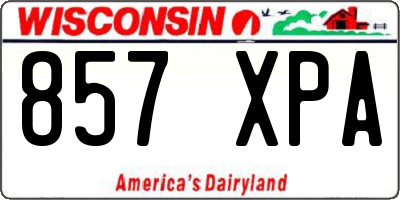 WI license plate 857XPA