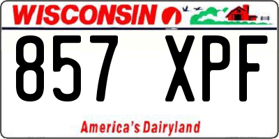 WI license plate 857XPF
