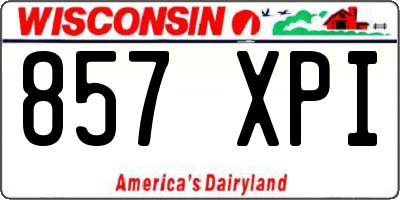 WI license plate 857XPI