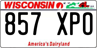 WI license plate 857XPO