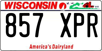 WI license plate 857XPR