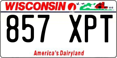 WI license plate 857XPT