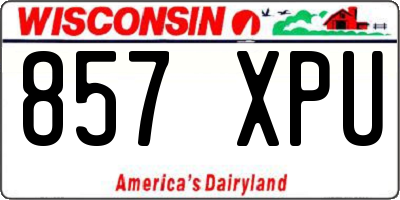 WI license plate 857XPU