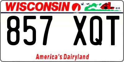 WI license plate 857XQT