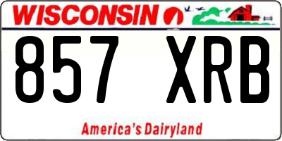 WI license plate 857XRB