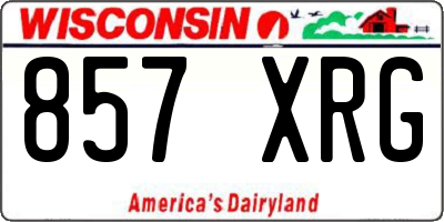 WI license plate 857XRG