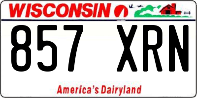 WI license plate 857XRN