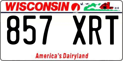 WI license plate 857XRT
