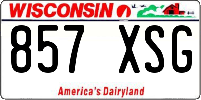 WI license plate 857XSG