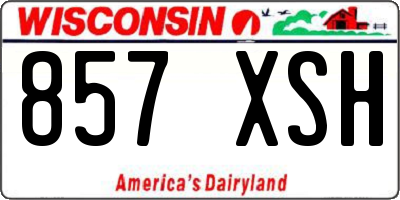 WI license plate 857XSH