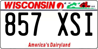 WI license plate 857XSI