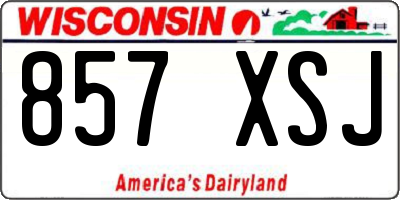 WI license plate 857XSJ
