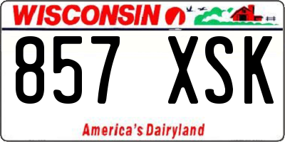 WI license plate 857XSK