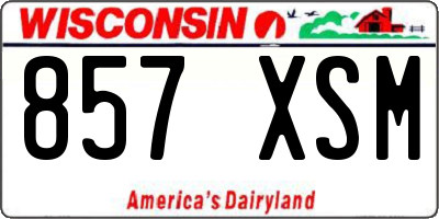 WI license plate 857XSM
