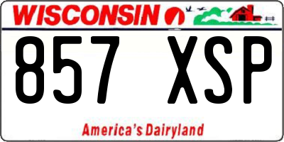 WI license plate 857XSP