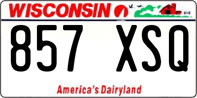 WI license plate 857XSQ